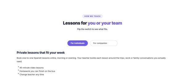 Content 04 section — Switch between two audiences