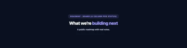 Content 17 section — Public Roadmap · Board (a column per status)