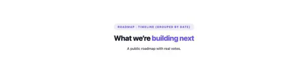 Content 19 section — Public Roadmap · Timeline (grouped by date)