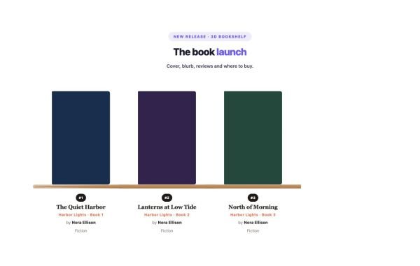 Content 21 section — Book Showcase · 3D bookshelf
