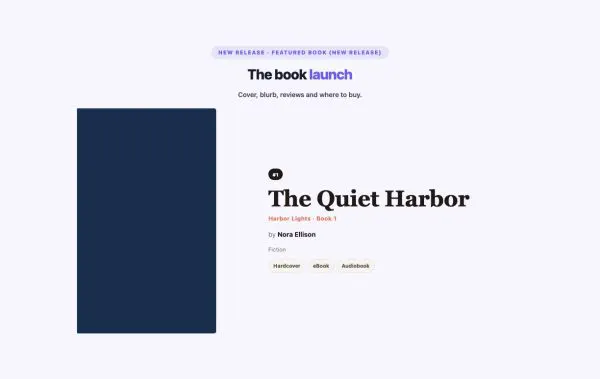 Content 22 section — Book Showcase · Featured book (new release)