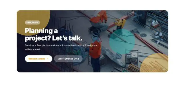 Call to Action 11 section — Free quote request · builder