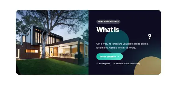 Call to Action 12 section — Free home valuation · dark