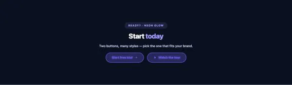 Call to Action 17 section — Dual Button · Neon glow