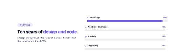 Data & Charts 05 section — Skill bars · resume