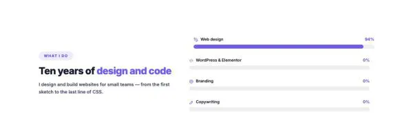 Data & Charts 05 section — Skill bars · resume