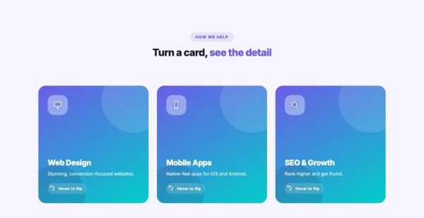 Features 09 section — Flip cards