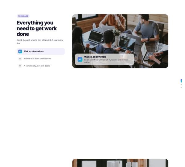 Features 14 section — Stacking cards · coworking
