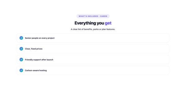 Features 41 section — List Item Pluses · Cards