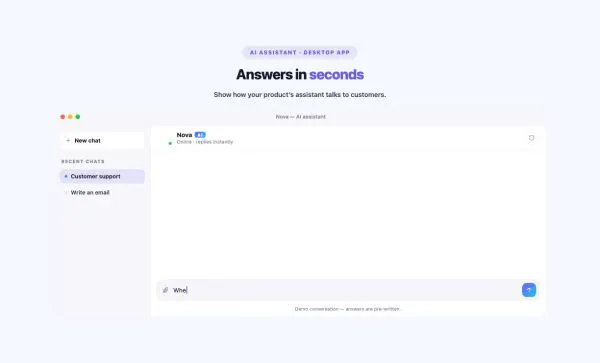 Features 49 section — AI Chat Showcase · Desktop app
