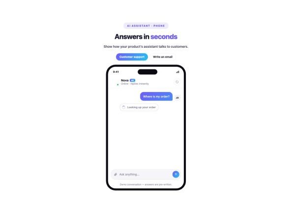 Features 50 section — AI Chat Showcase · Phone