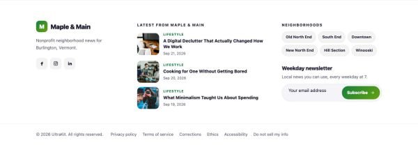 Footer 19 section — Local news · latest posts, neighborhood topics
