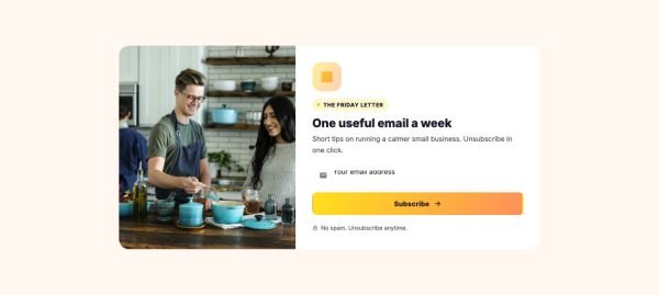 Forms 03 section — Newsletter · Mailchimp split