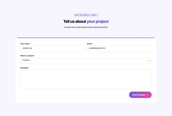 Forms 01 section — Form Builder · Light