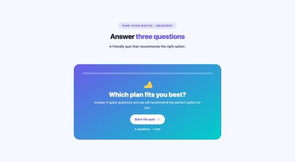 Forms 05 section — Multi-step Quiz · Gradient
