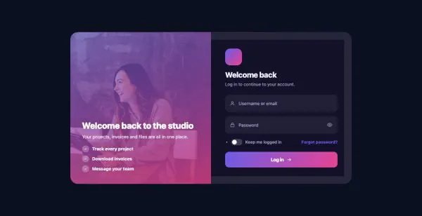 Forms 09 section — User Login Form · 03 · Midnight