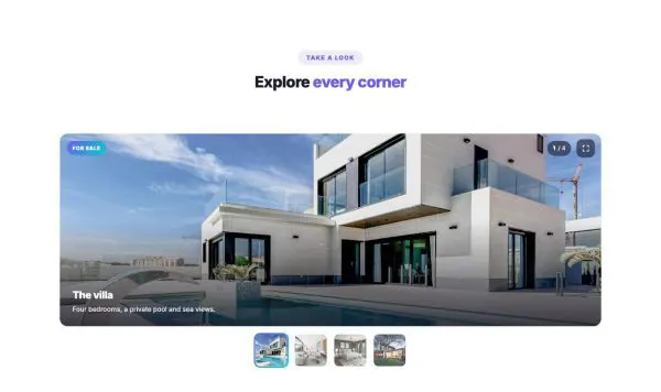 Gallery 04 section — Slider with thumbnails
