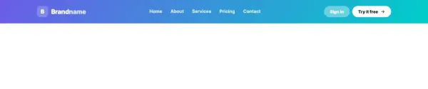 Header 06 section — Brand gradient · two buttons