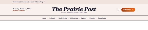 Header 24 section — Community paper · italic masthead + announcement