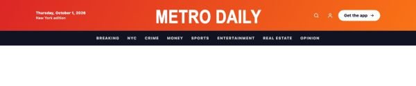 Header 25 section — Tabloid · brand band with condensed masthead