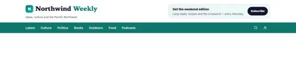 Header 27 section — Magazine · promo box + teal menu bar