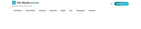 Header 35 section — Travel blog · chips with search