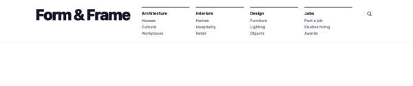 Header 38 section — Architecture magazine · index columns