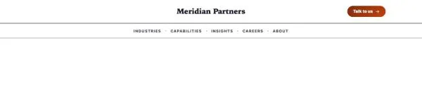 Header 60 section — Consulting firm · centered serif, small caps