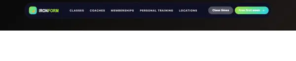Header 67 section — Gym · dark capsule, lime accent