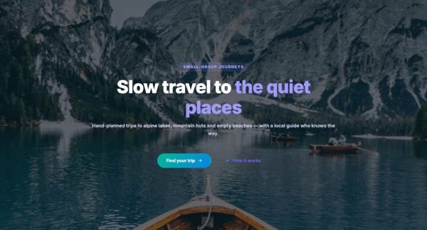 Hero 03 section — Photo background · travel