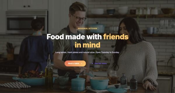 Hero 09 section — Restaurant · warm photo background