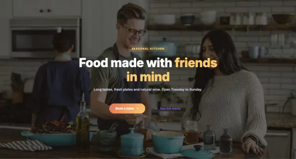 Hero 09 section — Restaurant · warm photo background