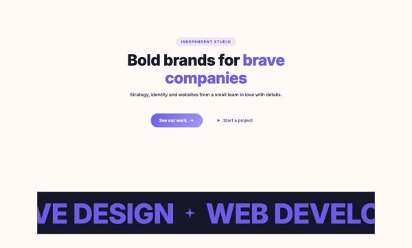 Hero 10 section — Agency · giant scrolling words