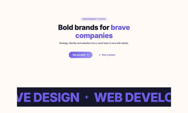 Hero 10 section — Agency · giant scrolling words