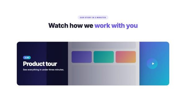 Hero 12 section — Video banner with play button