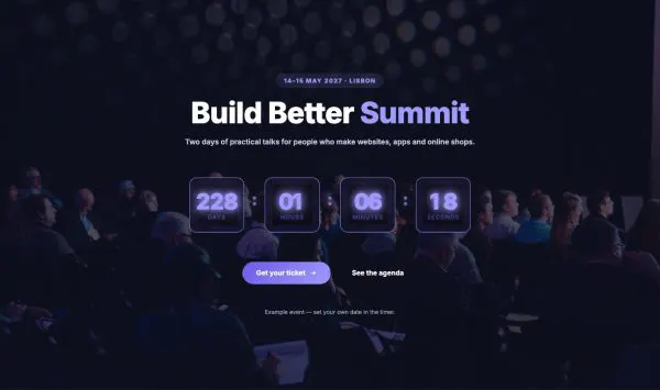 Hero 24 section — Conference · countdown