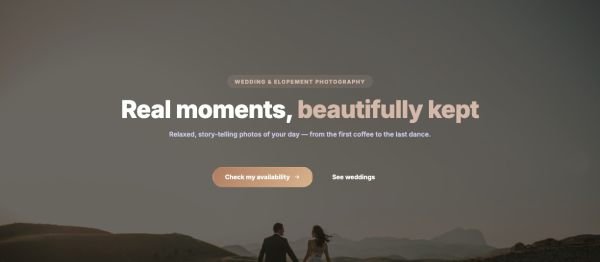 Hero 25 section — Wedding photographer · full photo