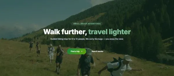 Hero 27 section — Tours · hiking group photo