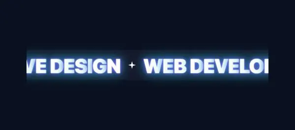 Marketing 12 section — Gradient Text Marquee · Neon glow