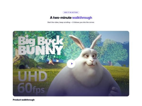 Media 05 section — Video that floats when you scroll
