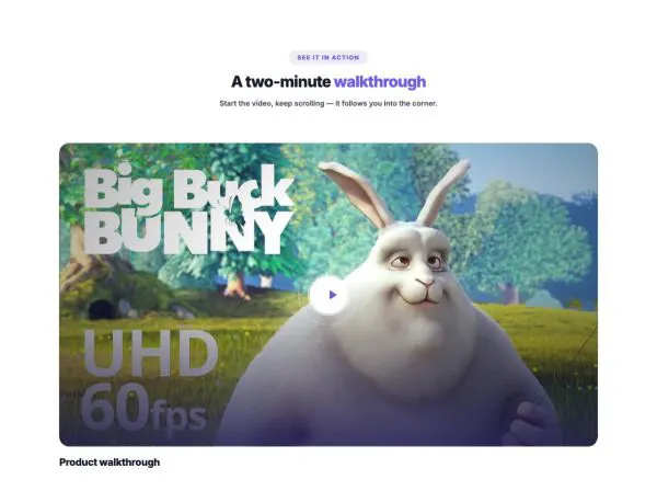 Media 05 section — Video that floats when you scroll