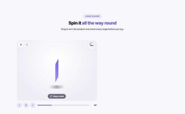 Media 06 section — 360° product viewer