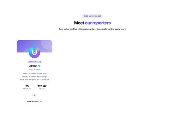 News & Magazine 109 section — Newsroom staff · authors grid