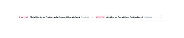 News & Magazine 52 section — News Top Bar · Ticker only — big headline line