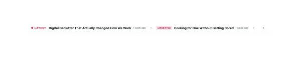 News & Magazine 52 section — News Top Bar · Ticker only — big headline line