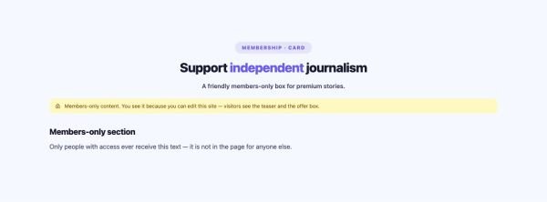 News & Magazine 71 section — Paywall / Content Lock · Card