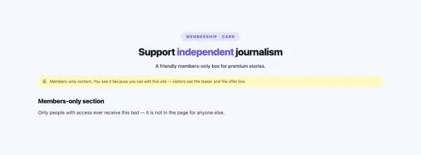 News & Magazine 71 section — Paywall / Content Lock · Card