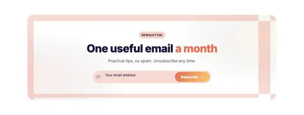 Newsletter 01 section — Newsletter sign-up band