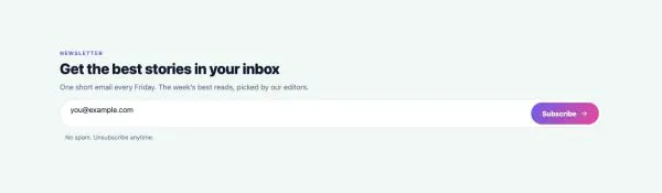 Newsletter 04 section — Newsletter · Inline (one line)