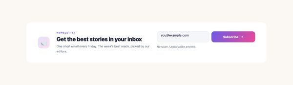 Newsletter 08 section — Newsletter · Wide banner